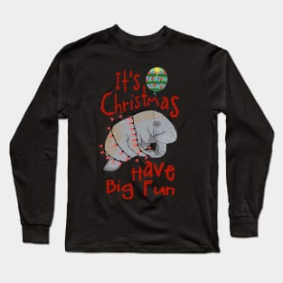 Manatee Christmas Long Sleeve T-Shirt